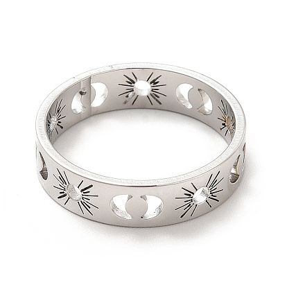 304 кольца для пальцев из нержавеющей стали для женщин, выдолбить кольцо солнца и луны