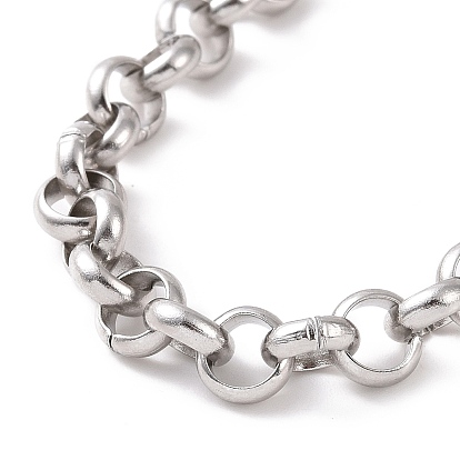 304 bracelet chaîne rolo en acier inoxydable pour hommes femmes