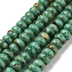 Natural African Turquoise(Jasper) Beads Strands, Dyed, Rondelle