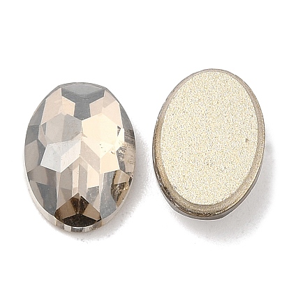 K 5 cabujones de diamantes de imitación de cristal, espalda y espalda planas, facetados, oval