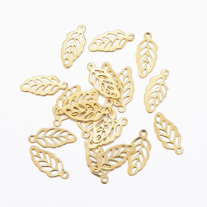 201 Stainless Steel Charms, Leaf