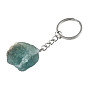 Nuggets Natural Fluorite Keychain, with Platinum Plated Iron Findings