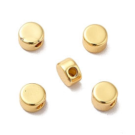 Rack Plating Brass Beads, Long-Lasting Plated, Flat Round