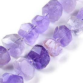 Natural Amethyst Beads Strands, Faceted, Nuggets