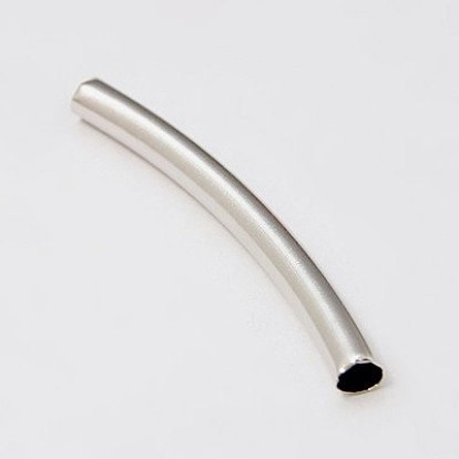 Perlas de tubo de latón, curvo, 4x41 mm, agujero: 3.5 mm