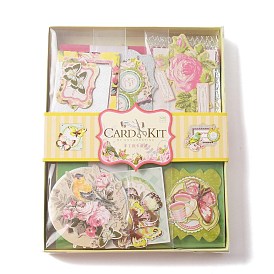 DIY Greeting Card Making Kits, including Paper Cards, Envelope, Craft Paper, Rhibbon and Sequin