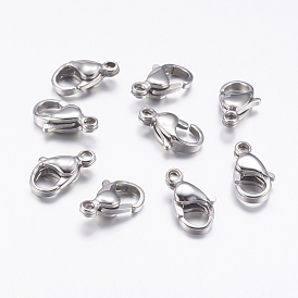 316 Surgical Stainless Steel Lobster Claw Clasps, Parrot Trigger Clasps, Manual Polishing
