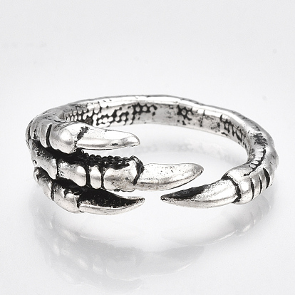 Alloy Cuff Finger Rings, Wide Band Rings, Claw