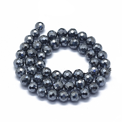 Brins de perles de pierre terahertz, facette, ronde