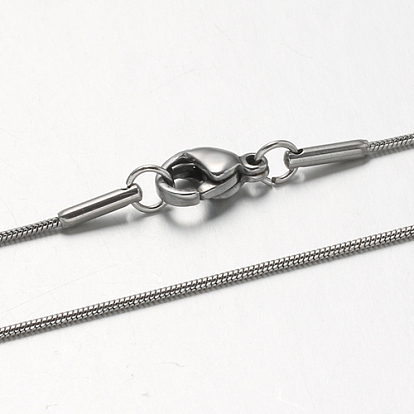 304 из нержавеющей стали змей цепи ожерелья, с карабин-лобстерами , 17.7 дюйм (45 см)