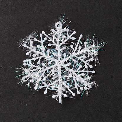 Décorations pendentif pvc, avec des fils de coton tressés, pour les décorations d'arbres de Noël, flocon de neige