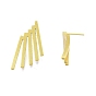 Rack Plating Brass Rectangle Bar Stud Earrings for Women, Nickel Free