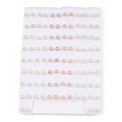 Натуральный жемчуг серьги, круглые серьги-гвоздики с 925 булавками из стерлингового серебра для женщин