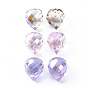 Electroplated Glass Charms, Faceted, Teardrop