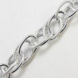 Aluminio cadenas de doble enlace, sin soldar, oval, 19x15x2 mm