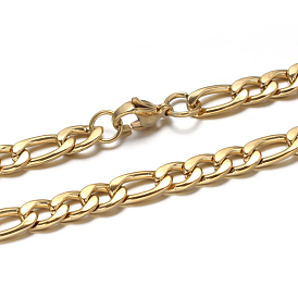 Cuban Link colliers et bracelets de la chaîne des ensembles de bijoux en acier inoxydable 304, avec fermoir pince de homard