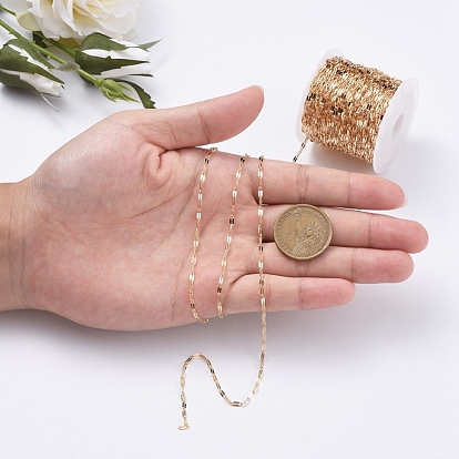 Brass Dapped Chains, Cable Chains, with Spool, Soldered, Flat Oval