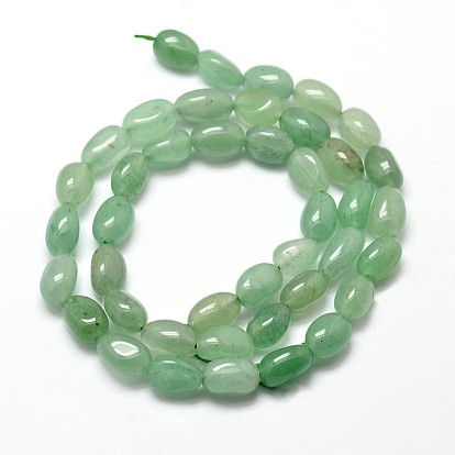 Natural Green Aventurine Gemstone Oval Bead Strands, 5~10x6~7x3~7mm, hole: 1mm, about 14.9 inch ~15.7 inch