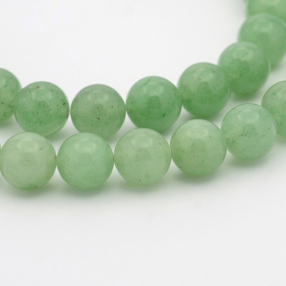 Aventurine vert naturel rangées de perles rondes