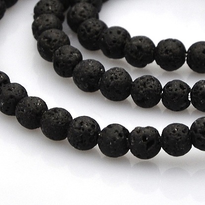 Natural Lava Rock Round Beads Strands