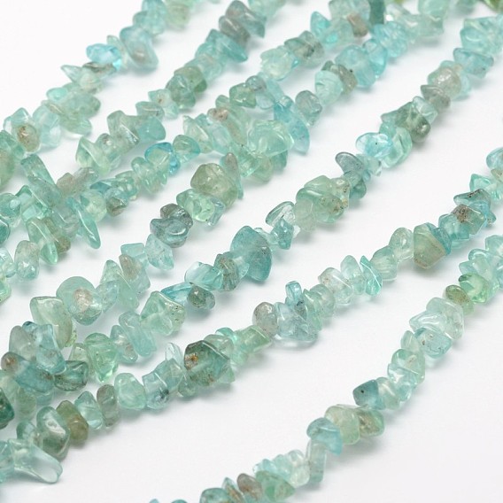 Chips Natural Apatite Beads Strands, 3~8x3~12x3~5mm, Hole: 1mm, about 32 inch