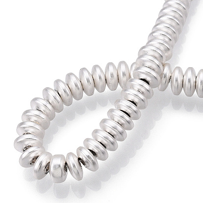 Galvanoplastie non magnétiques hématite synthétique brins de perles, Style mat, Plat rond / disque