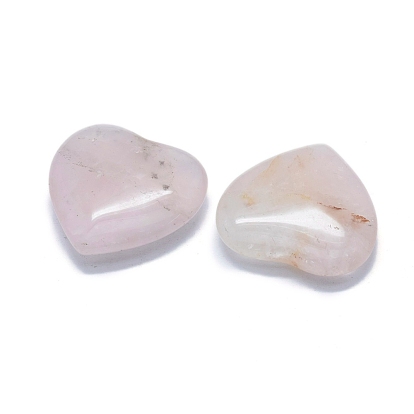 Natural Amethyst/Rose Quartz Heart Love Stone, Pocket Palm Stone for Reiki Balancing