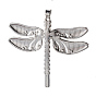 Alloy Enamel Big Pendants, with Rhinestone, Dragonfly