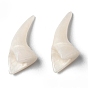 Perlas de resina opacos, ningún agujero, forma de dientes de animal