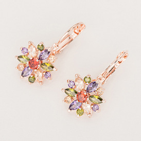Stunning Zirconia Flower Earrings - Perfect Birthday Gift (E489)