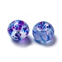 Peint à la bombe perles européennes en verre, Perles avec un grand trou   , rondelle, 12~13x9mm, Trou: 4mm