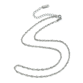 304 collar de cadena de cuerda de acero inoxidable para hombres y mujeres