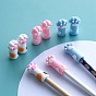 Cute Cat Paw Print Silicone Pencil Cap, Stationery Protective Cover, School Supplies