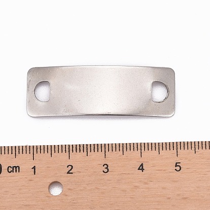 Rectangle 304 Stainless Steel Links Connectors, 41.5x14x1mm, Hole: 4x5.5mm