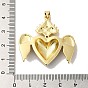 Rack Plating Brass Micro Pave Cubic Zirconia with Epoxy Resin Pendants, Cadmium Free & Lead Free, Real 18K Gold Plated, Long-Lasting Plated, Heart with Wing