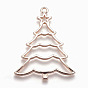 Rack Plating Alloy Open Back Bezel Pendants, For DIY UV Resin, Epoxy Resin, Pressed Flower Jewelry, Cadmium Free & Nickel Free & Lead Free, Christmas Tree