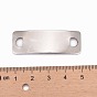 Rectangle 304 Stainless Steel Links Connectors, 41.5x14x1mm, Hole: 4x5.5mm
