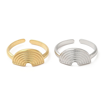 304 Stainless Steel Open Cuff Rings, Half Round