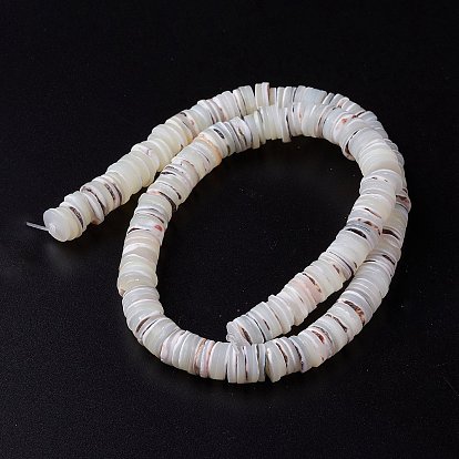 Brins de perles de coquille de trochid / trochus shell, de couleur plaquée ab , disque / plat rond