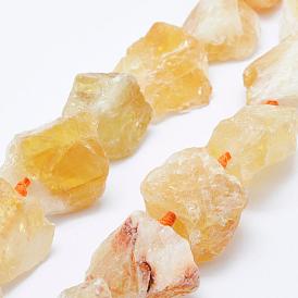 Citrine naturelle chapelets de perles, nuggets