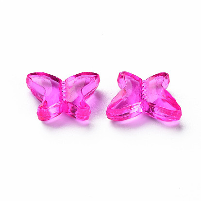 Perles acryliques transparentes, papillon