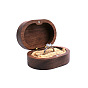 Boîtes à bagues en bois, avec doublure à l'intérieur et fermoirs magnétiques, pour le mariage saint valentin, ovale