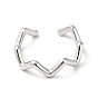 304 anillo de puño abierto ondulado de acero inoxidable para mujer