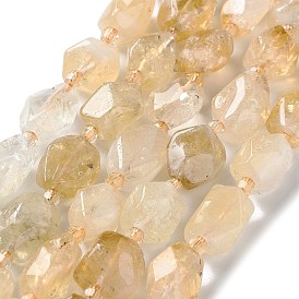 Citrine naturelle chapelets de perles, avec des perles de rocaille, facette, losange