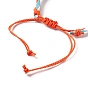3 pcs 3 ensemble de bracelets de perles tressées en plastique de style, bracelets réglables cordon polyester ciré pour femme