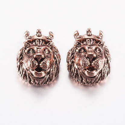 Perles en alliage de style tibétain, tête de lion