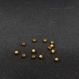 Glossy Brass Round Spacer Beads