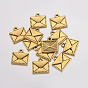 Alloy Mail Charms, Lead Free and Cadmium Free, Mail Charms, 15x14.5x2mm, Hole: 1.5mm