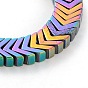 Electroplate Non-magnetic Synthetic Hematite Beads Strands, Arrow/Chevron, 4x7x3mm, Hole: 1mm, about 239pcs/strand, 16.14 inch