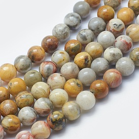 Natural Crazy Agate Beads Strands, Round